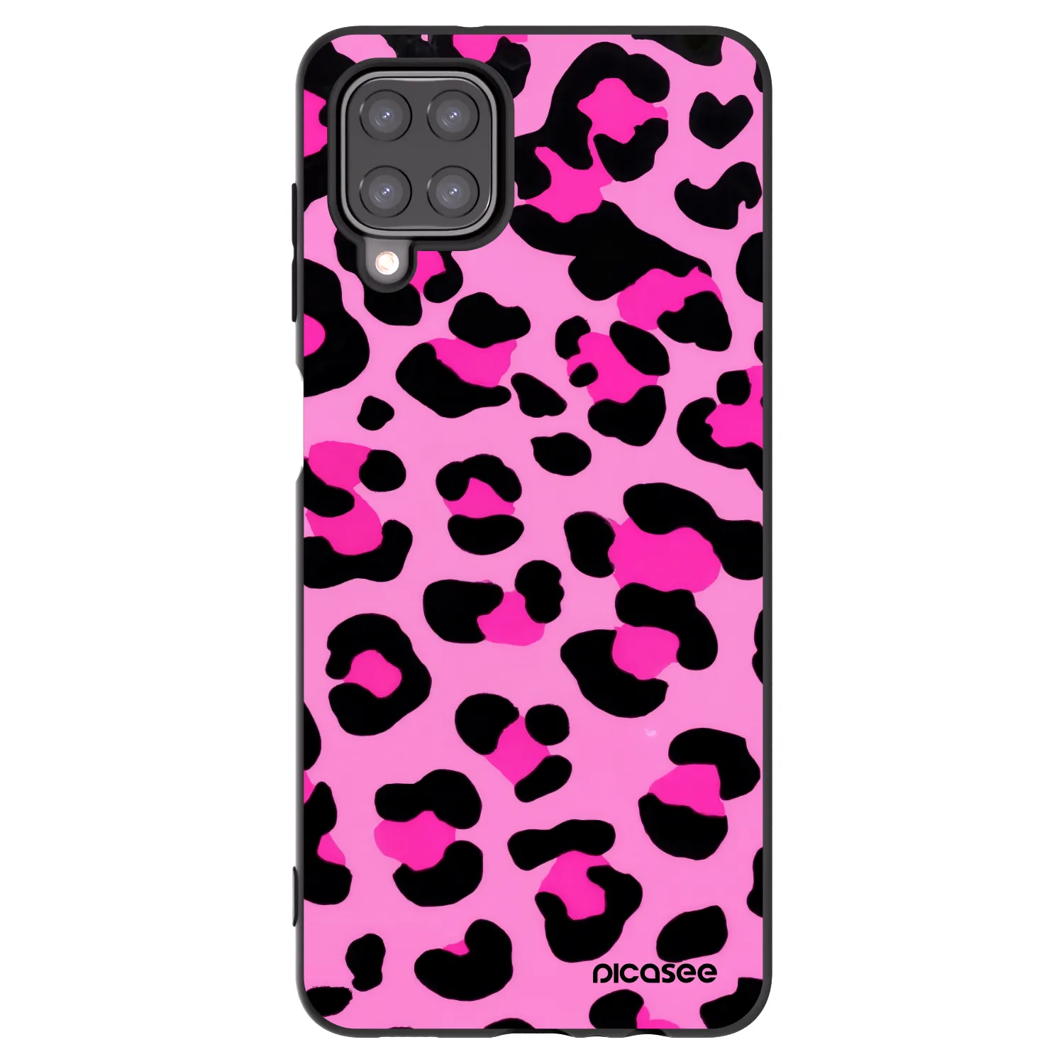 Picasee silikonski črni ovitek za Samsung Galaxy A12 A125F - Pink Tiger