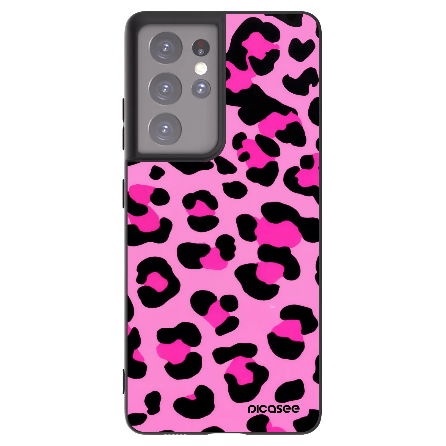 Picasee silikonski črni ovitek za Samsung Galaxy S21 Ultra 5G G998B - Pink Tiger