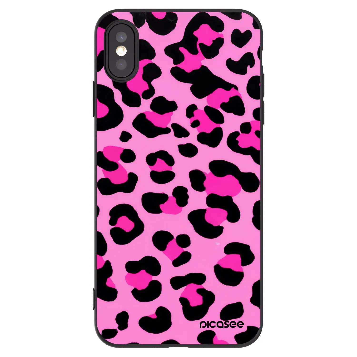 Picasee silikonski črni ovitek za Apple iPhone XS Max - Pink Tiger