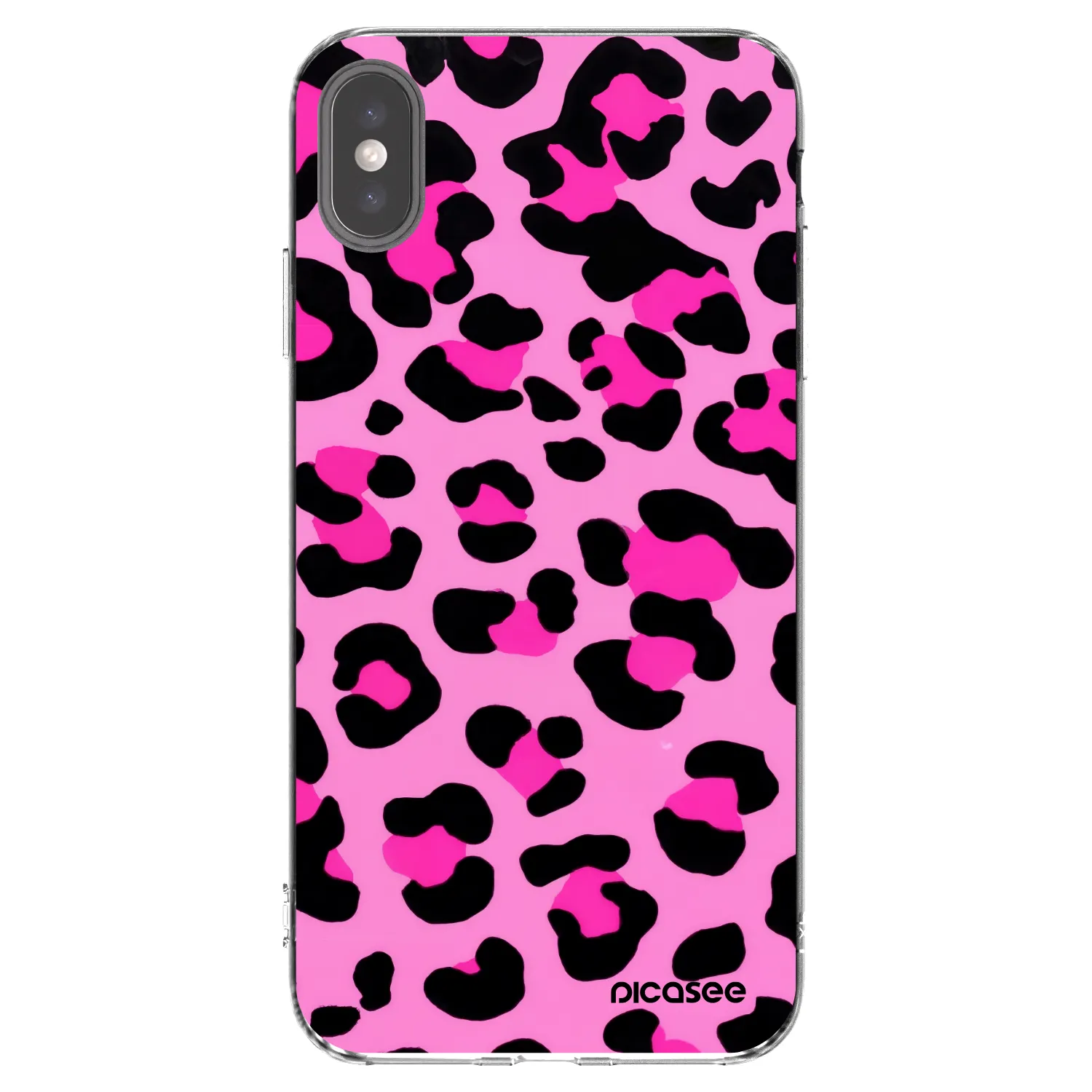 Picasee silikonski prozorni ovitek za Apple iPhone XS Max - Pink Tiger