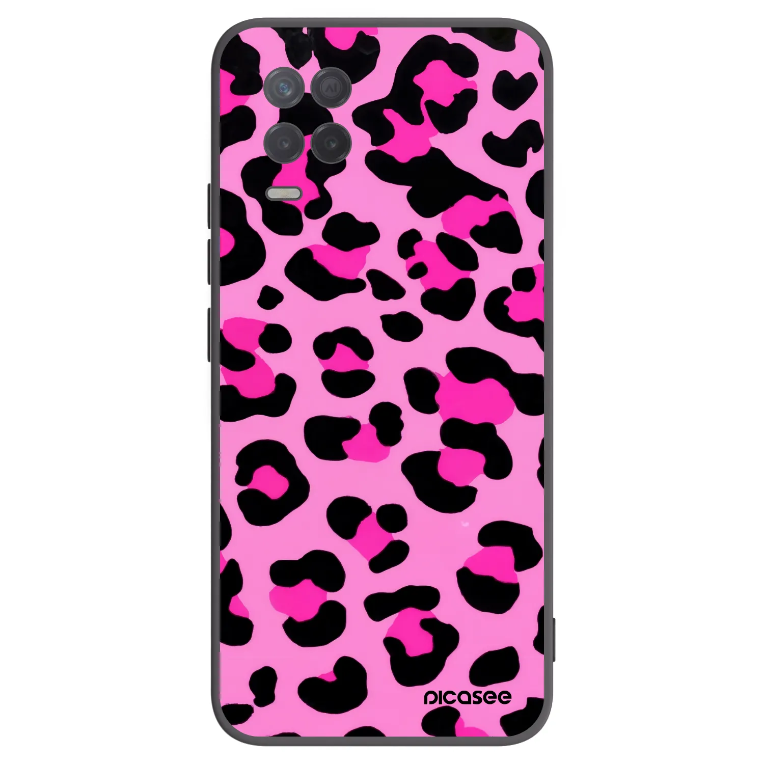 Picasee silikonski črni ovitek za Realme 8 5G - Pink Tiger