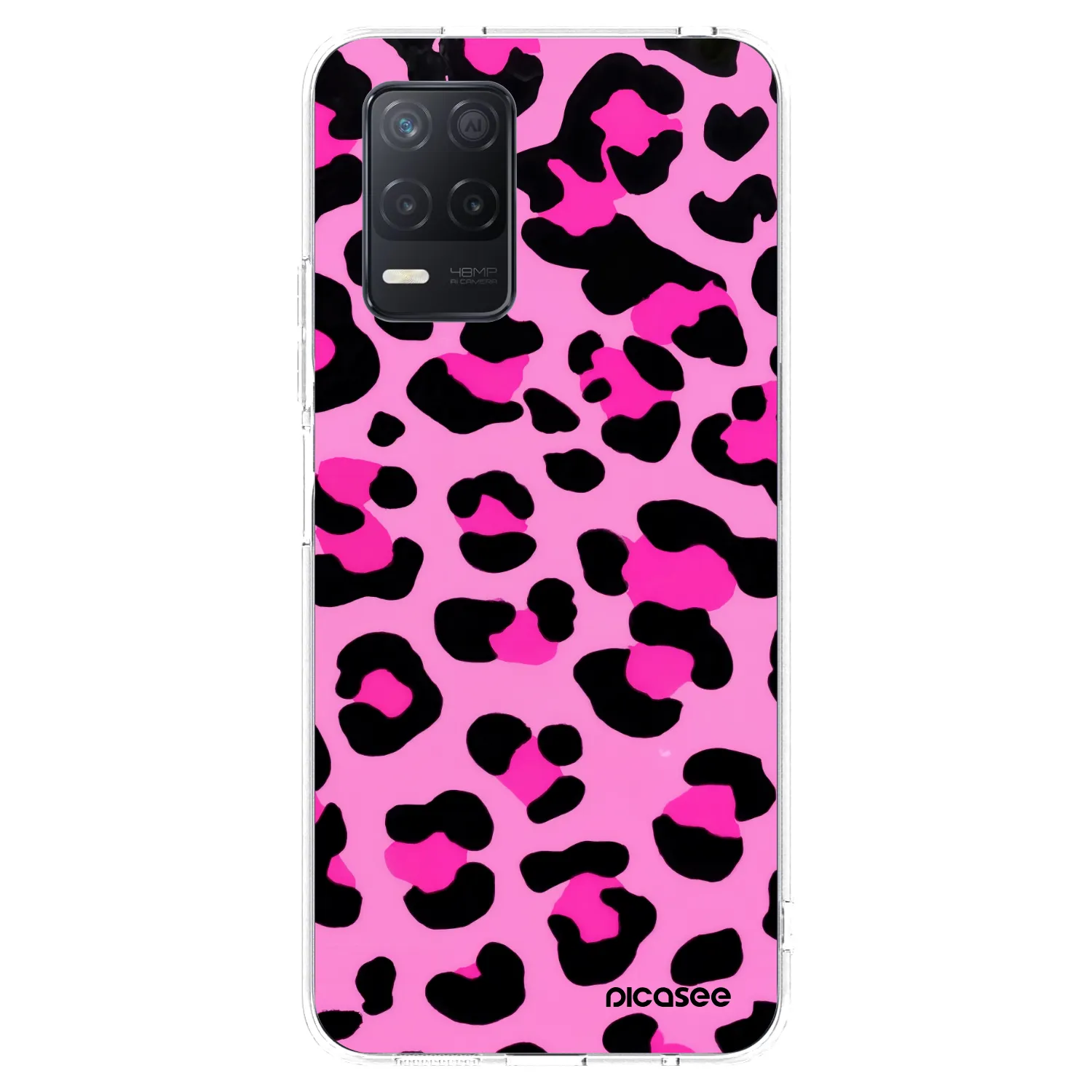 Picasee silikonski prozorni ovitek za Realme 8 5G - Pink Tiger