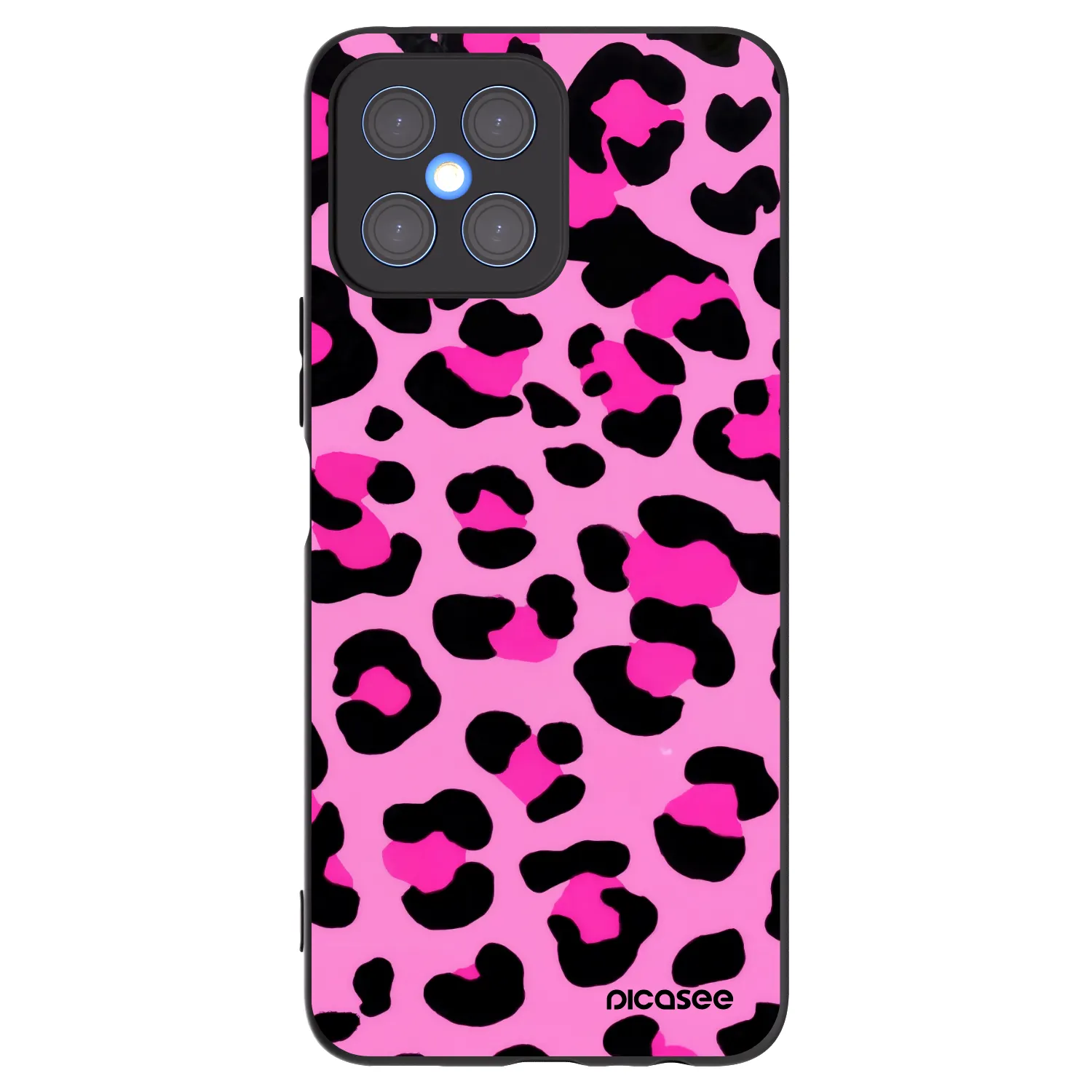 Picasee silikonski črni ovitek za Honor X8 4G - Pink Tiger