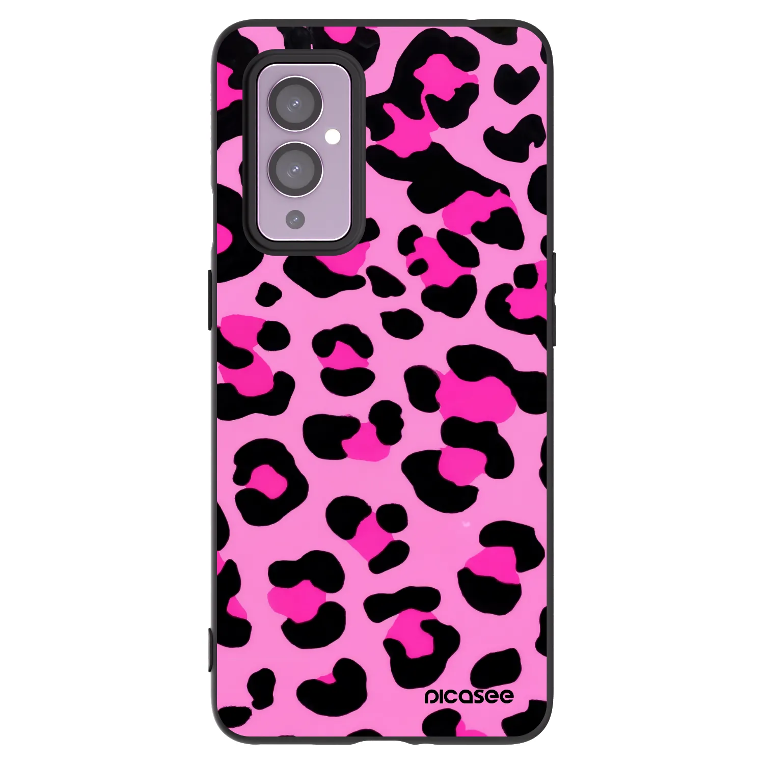 Picasee silikonski črni ovitek za OnePlus 9 - Pink Tiger