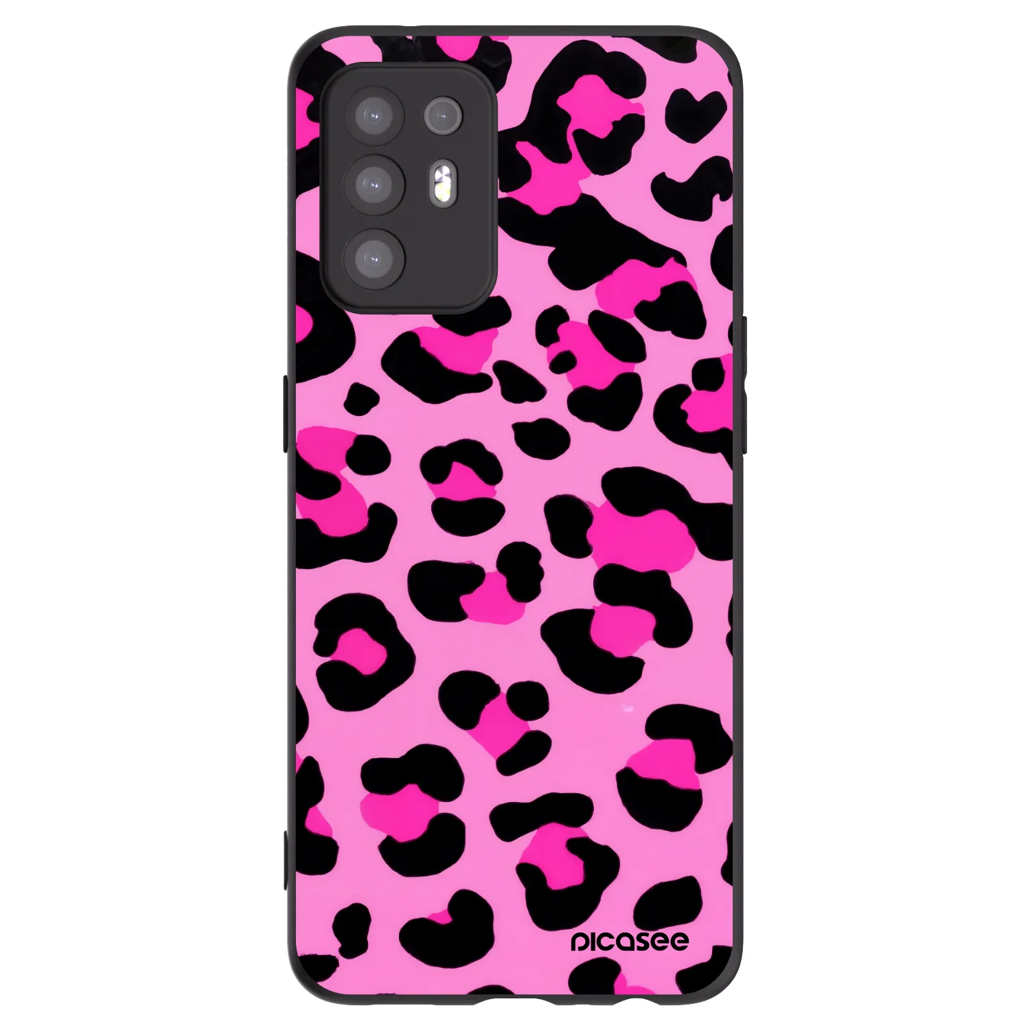 Picasee silikonski črni ovitek za OPPO A94 5G - Pink Tiger