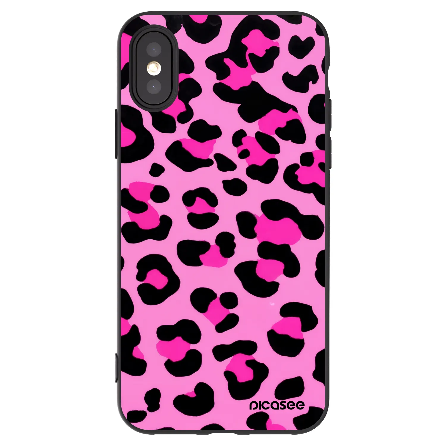 Picasee silikonski črni ovitek za Apple iPhone X/XS - Pink Tiger