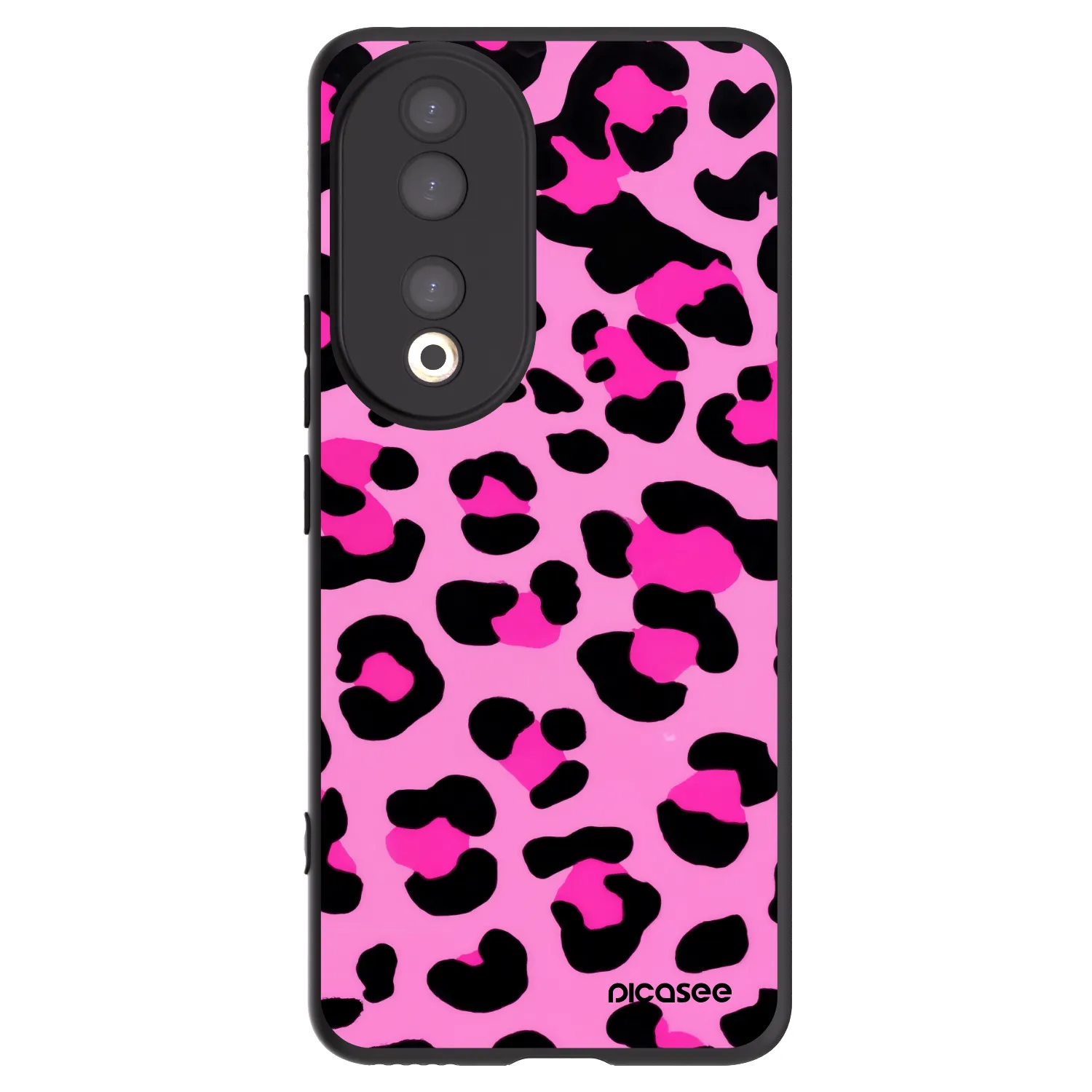 Picasee silikonski črni ovitek za Honor 90 5G - Pink Tiger