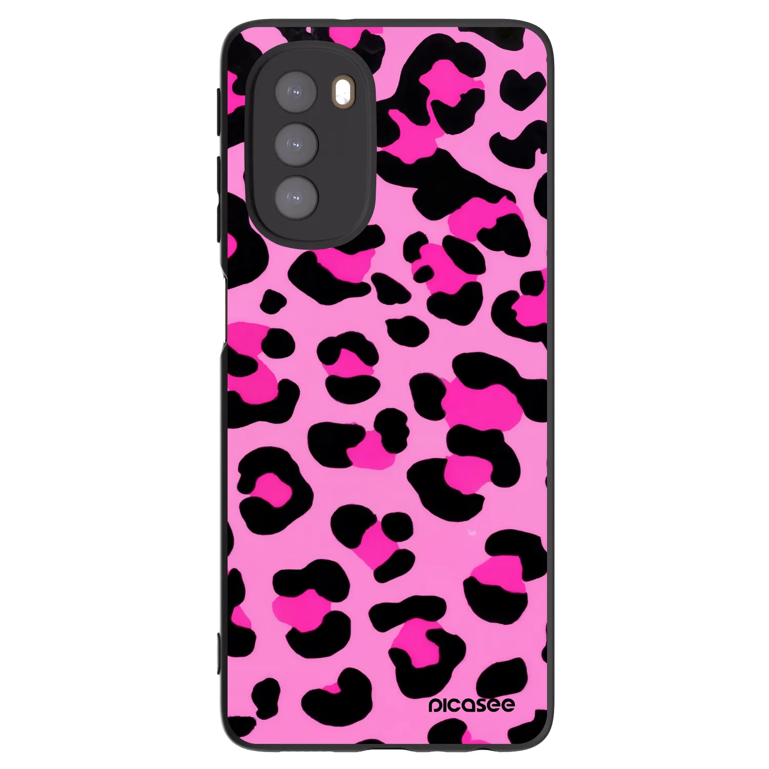 Picasee silikonski črni ovitek za Motorola Moto G51 - Pink Tiger