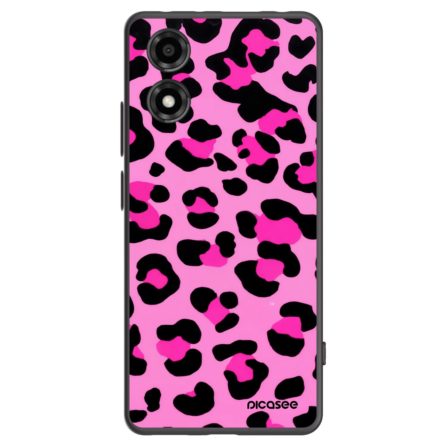 Picasee silikonski črni ovitek za Motorola Moto E14 - Pink Tiger