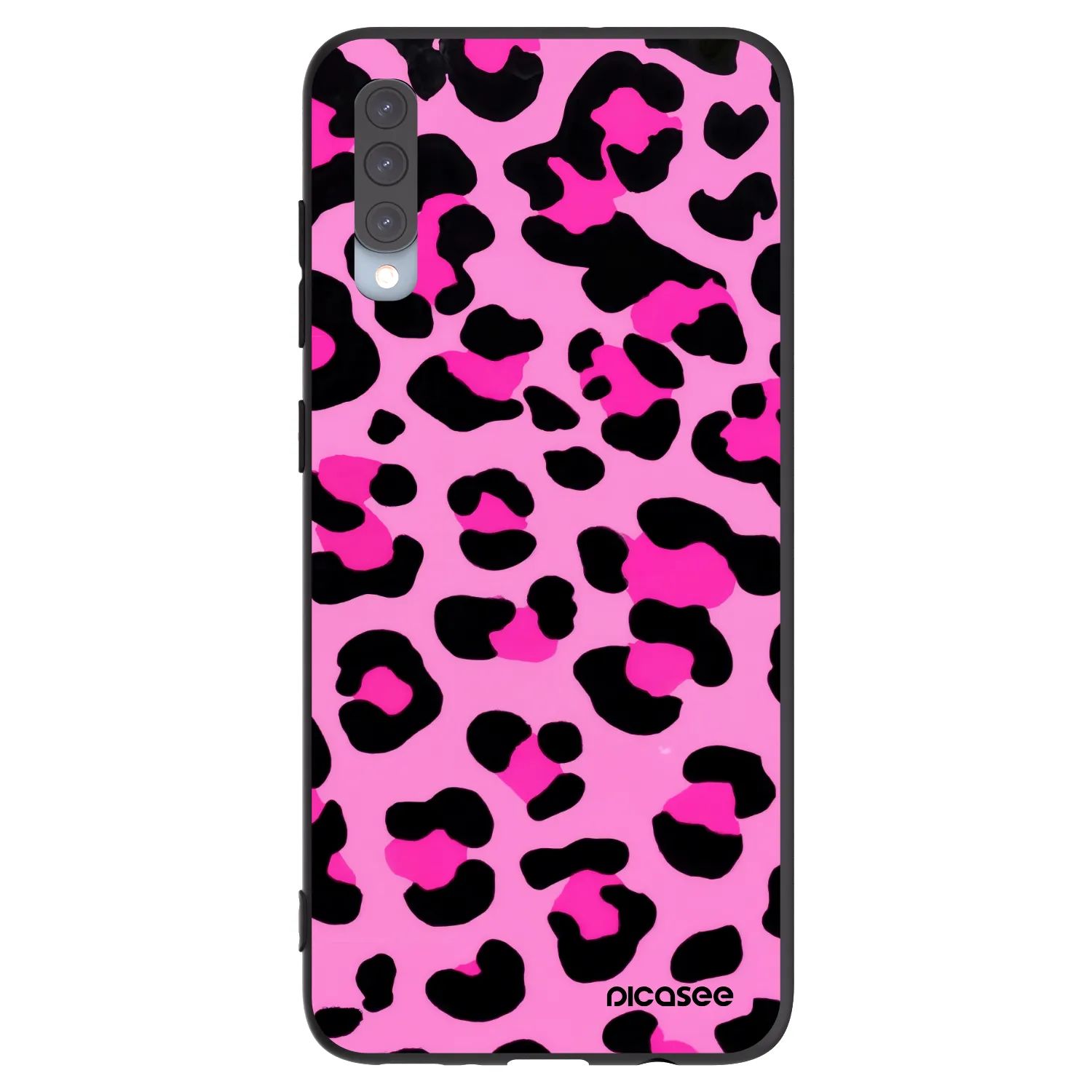 Picasee silikonski črni ovitek za Samsung Galaxy A70 A705F - Pink Tiger