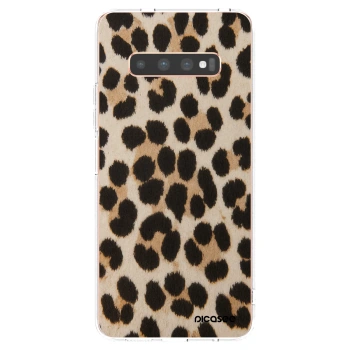 Picasee silikonski prozorni ovitek za Samsung Galaxy S10 Plus G975 - Brown Tiger