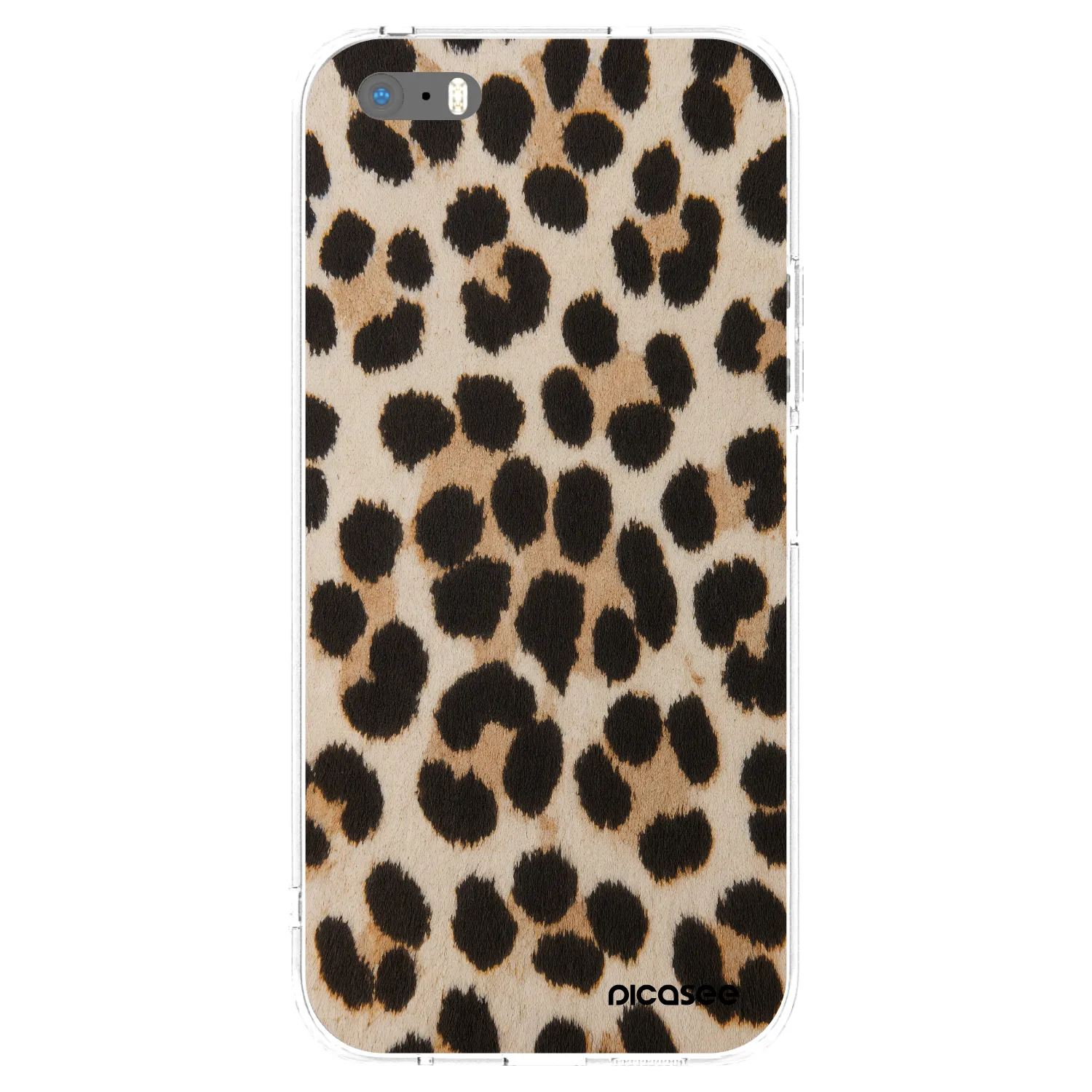 Picasee silikonski prozorni ovitek za Apple iPhone 5/5S/SE - Brown Tiger