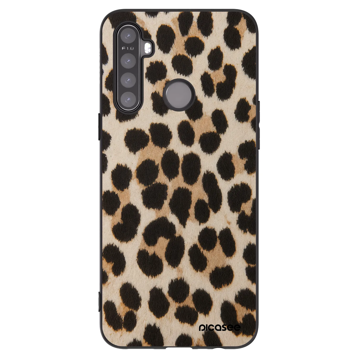 Picasee silikonski črni ovitek za Realme 6i - Brown Tiger
