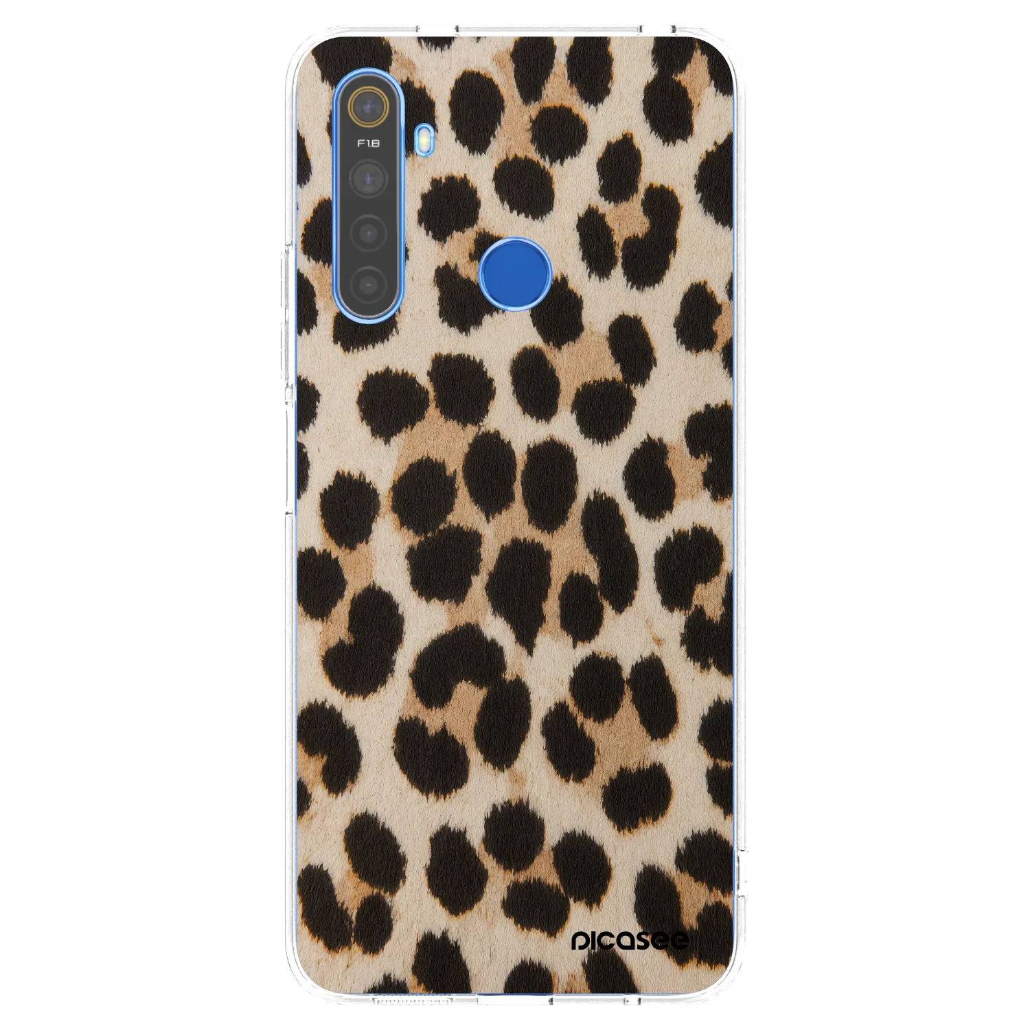 Picasee silikonski prozorni ovitek za Realme 5 - Brown Tiger