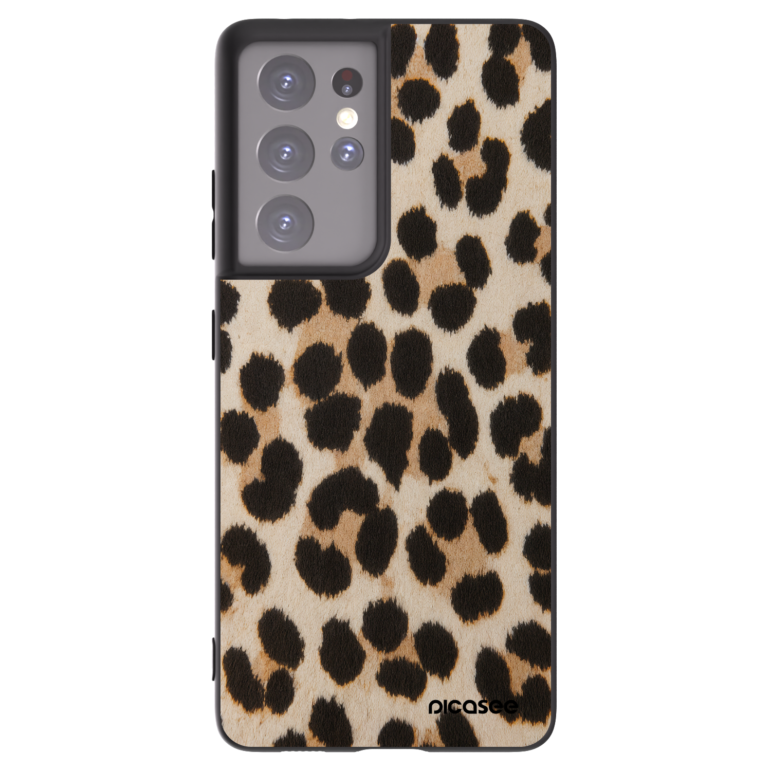 Picasee silikonski črni ovitek za Samsung Galaxy S21 Ultra 5G G998B - Brown Tiger