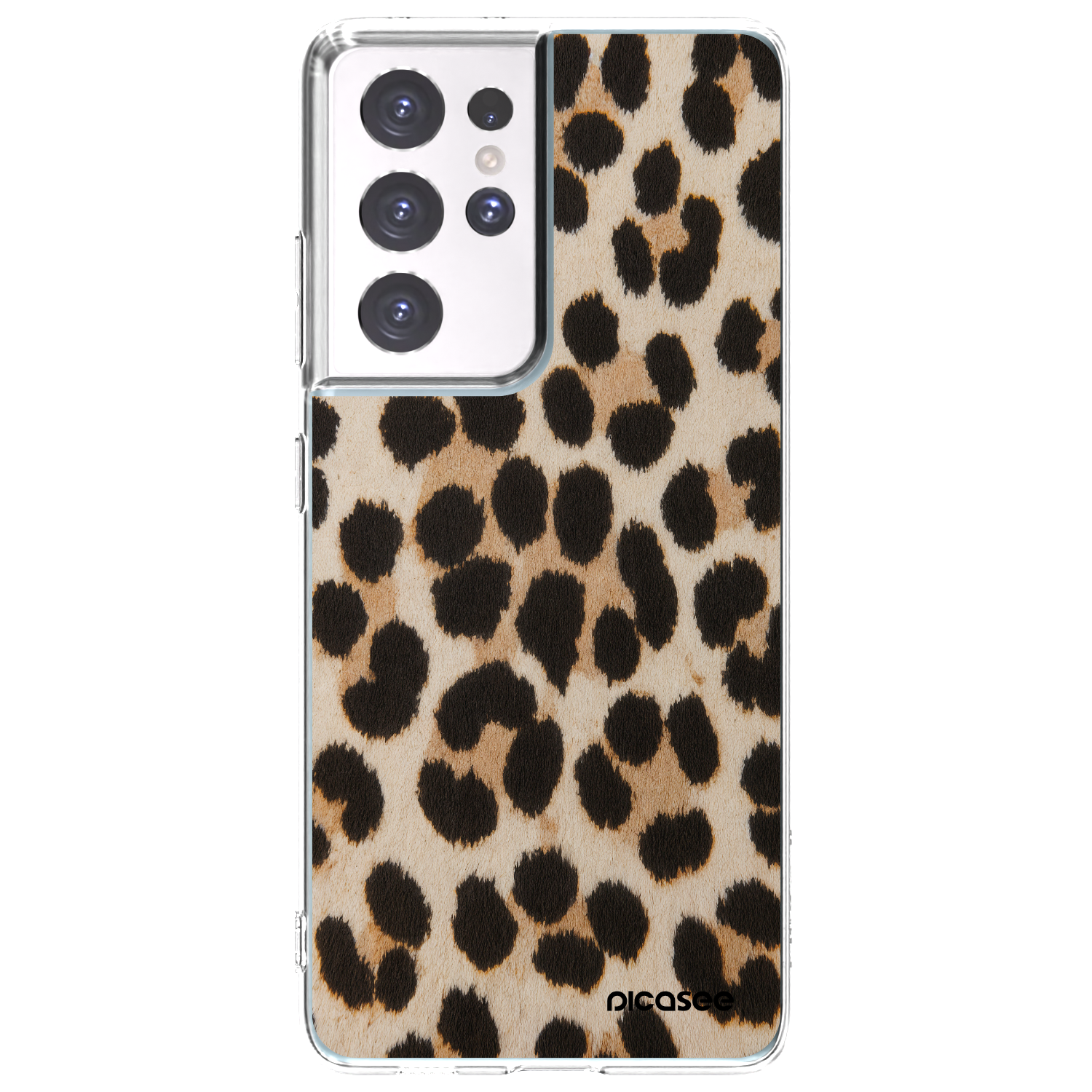 Picasee silikonski prozorni ovitek za Samsung Galaxy S21 Ultra 5G G998B - Brown Tiger