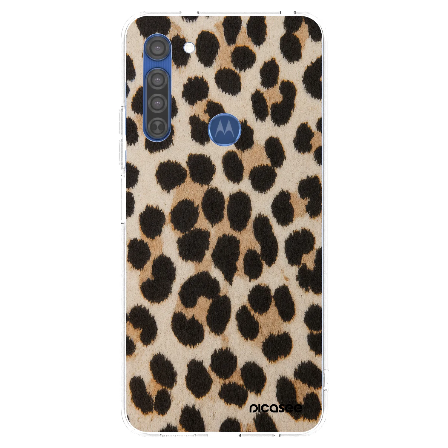 Picasee silikonski prozorni ovitek za Motorola Moto G8 - Brown Tiger