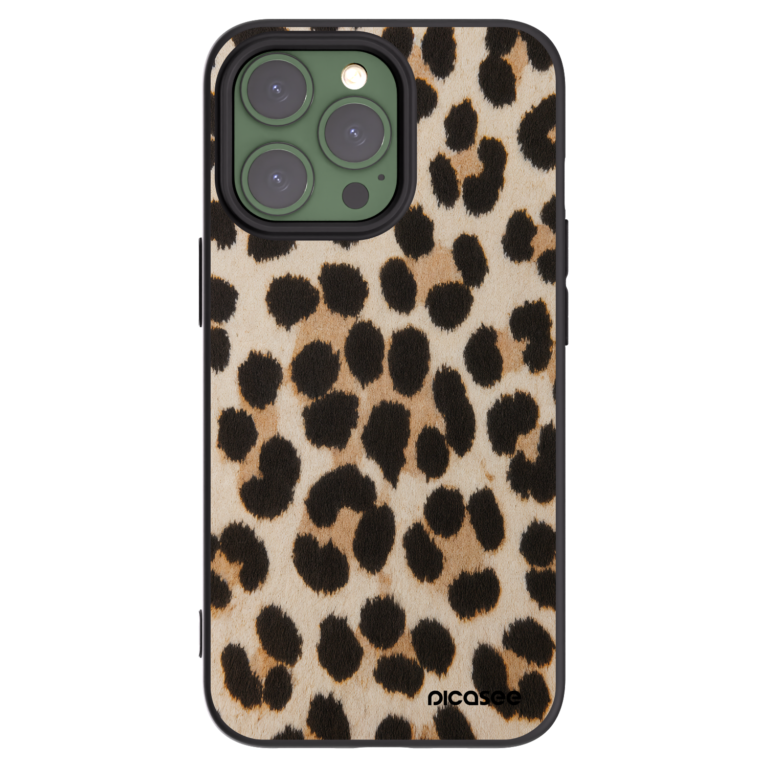 Picasee silikonski črni ovitek za Apple iPhone 13 Pro - Brown Tiger