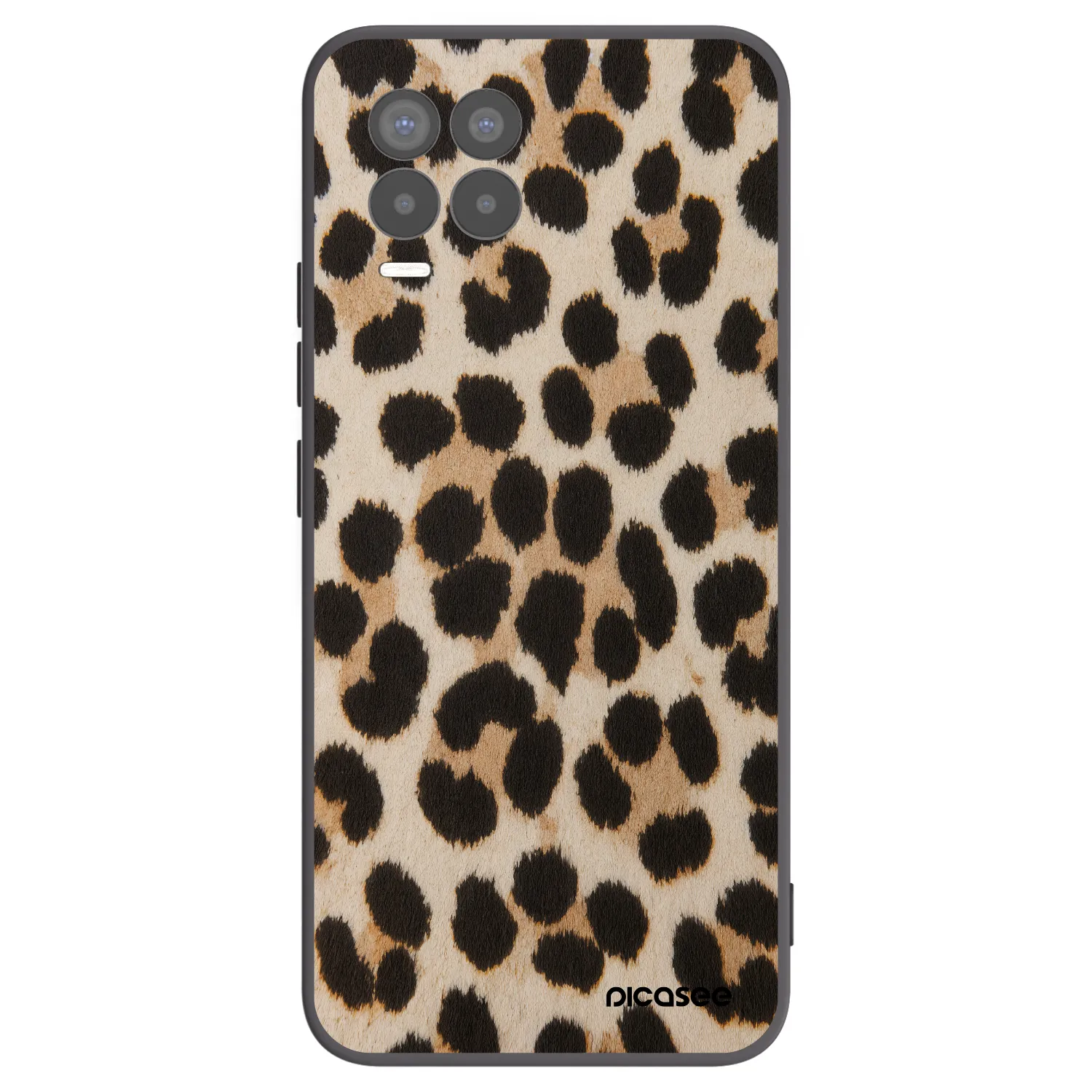 Picasee silikonski črni ovitek za Realme 8 4G - Brown Tiger