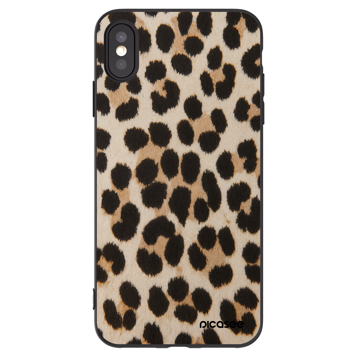Picasee silikonski črni ovitek za Apple iPhone XS Max - Brown Tiger