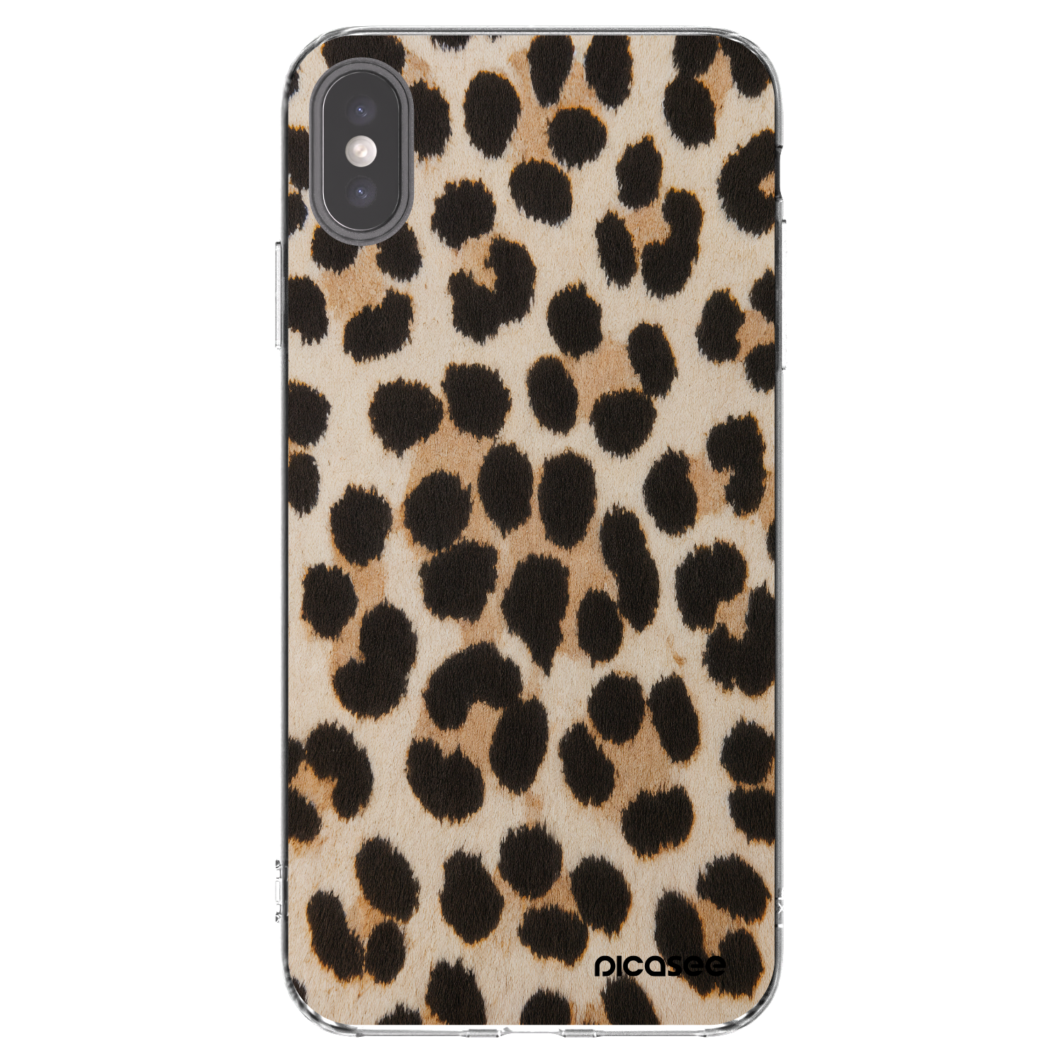 Picasee silikonski prozorni ovitek za Apple iPhone XS Max - Brown Tiger