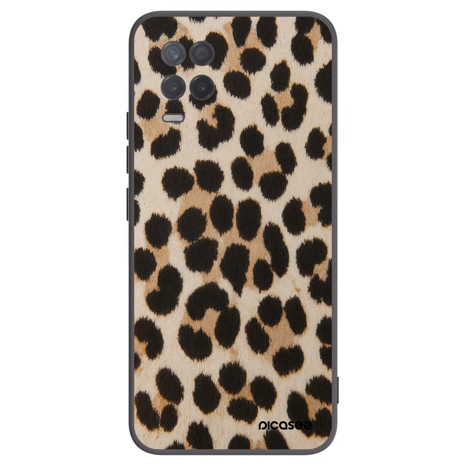 Picasee silikonski črni ovitek za Realme 8 5G - Brown Tiger