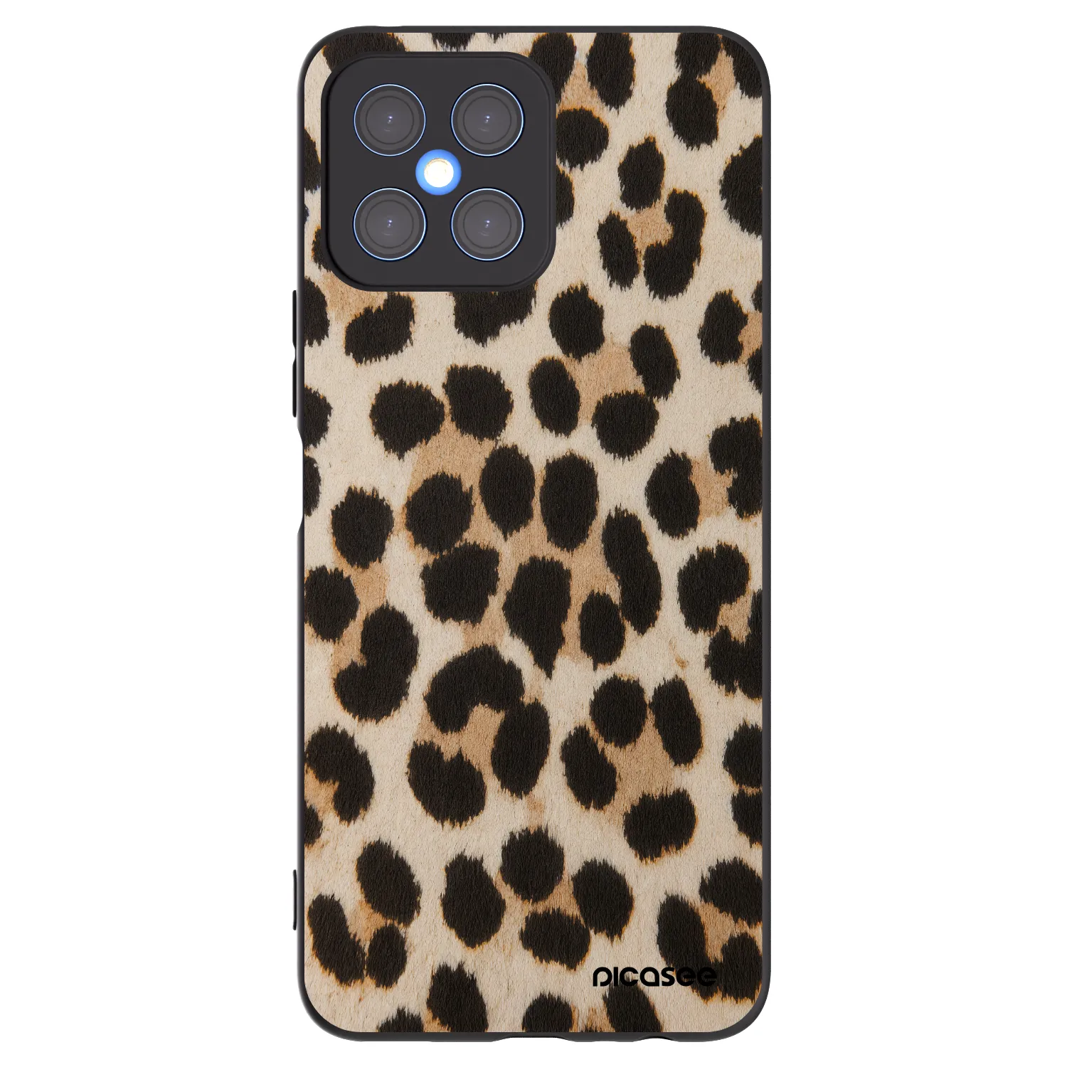 Picasee silikonski črni ovitek za Honor X8 4G - Brown Tiger