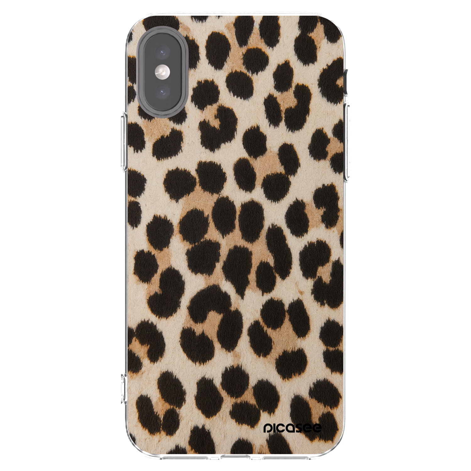 Picasee silikonski prozorni ovitek za Apple iPhone X/XS - Brown Tiger