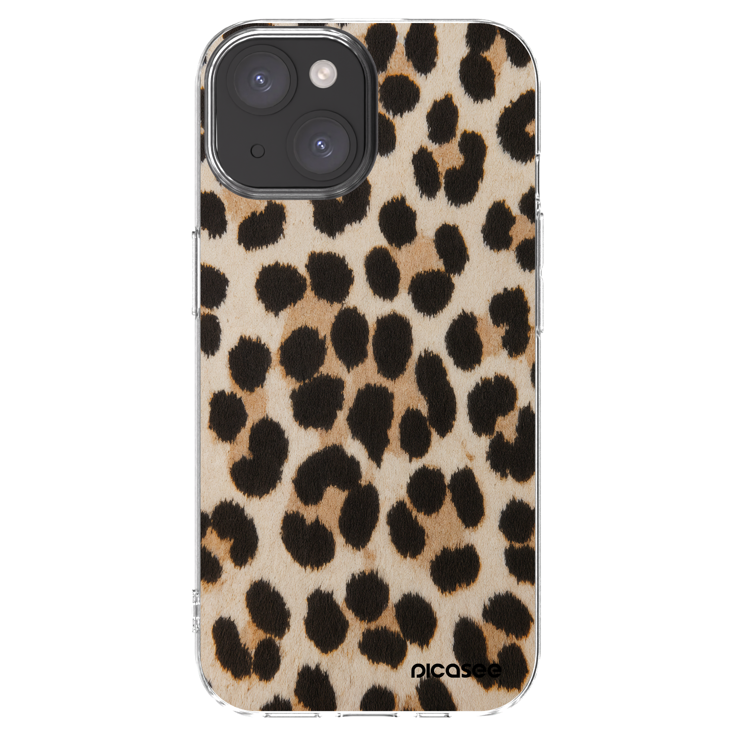 Picasee silikonski prozorni ovitek za Apple iPhone 15 - Brown Tiger