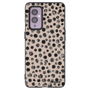 Picasee silikonski črni ovitek za OnePlus 9 - Dots