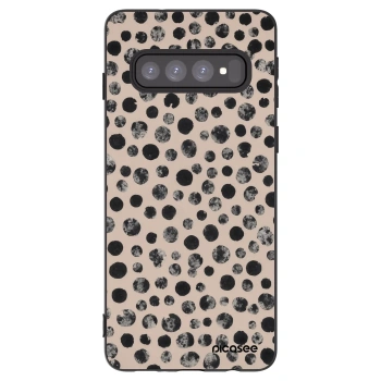 Picasee silikonski črni ovitek za Samsung Galaxy S10 G973 - Dots