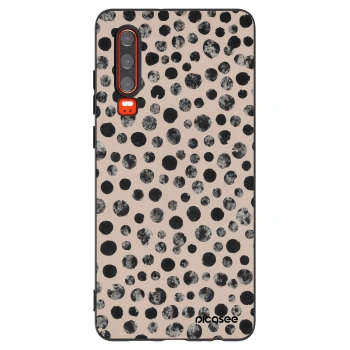 Picasee silikonski črni ovitek za Huawei P30 - Dots