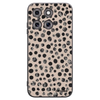 Picasee silikonski črni ovitek za Motorola Moto G77 - Dots