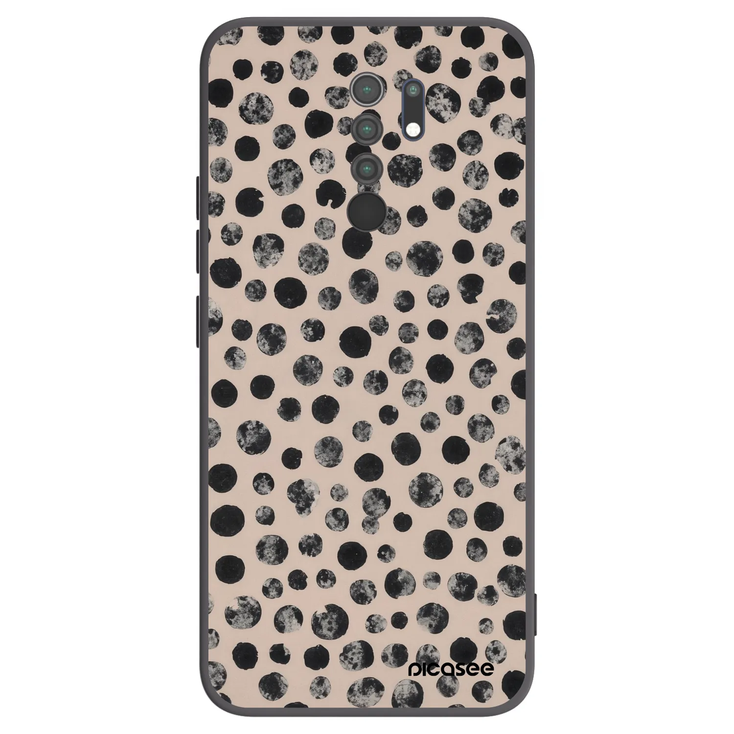 Picasee silikonski črni ovitek za Xiaomi Redmi 9 - Dots