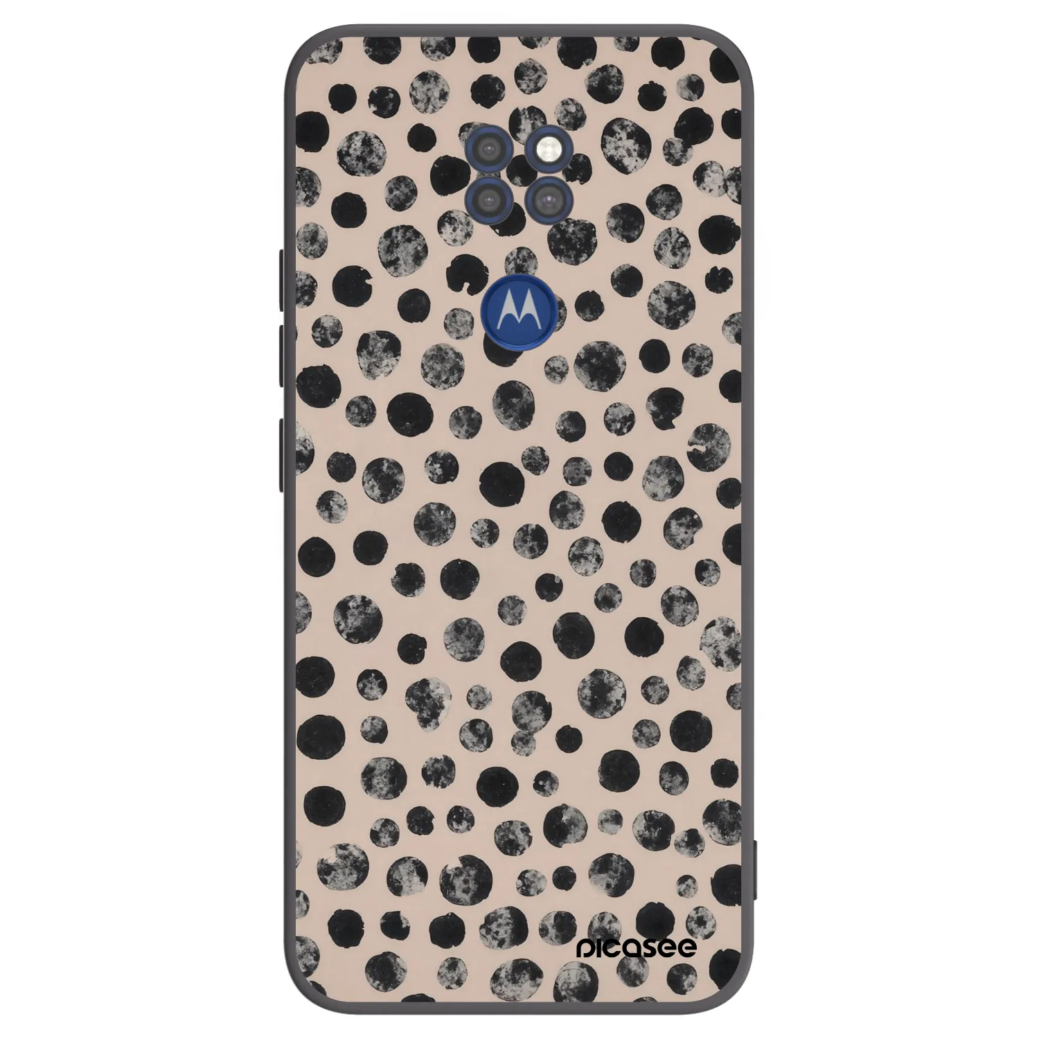Picasee silikonski črni ovitek za Motorola Moto G9 Play - Dots