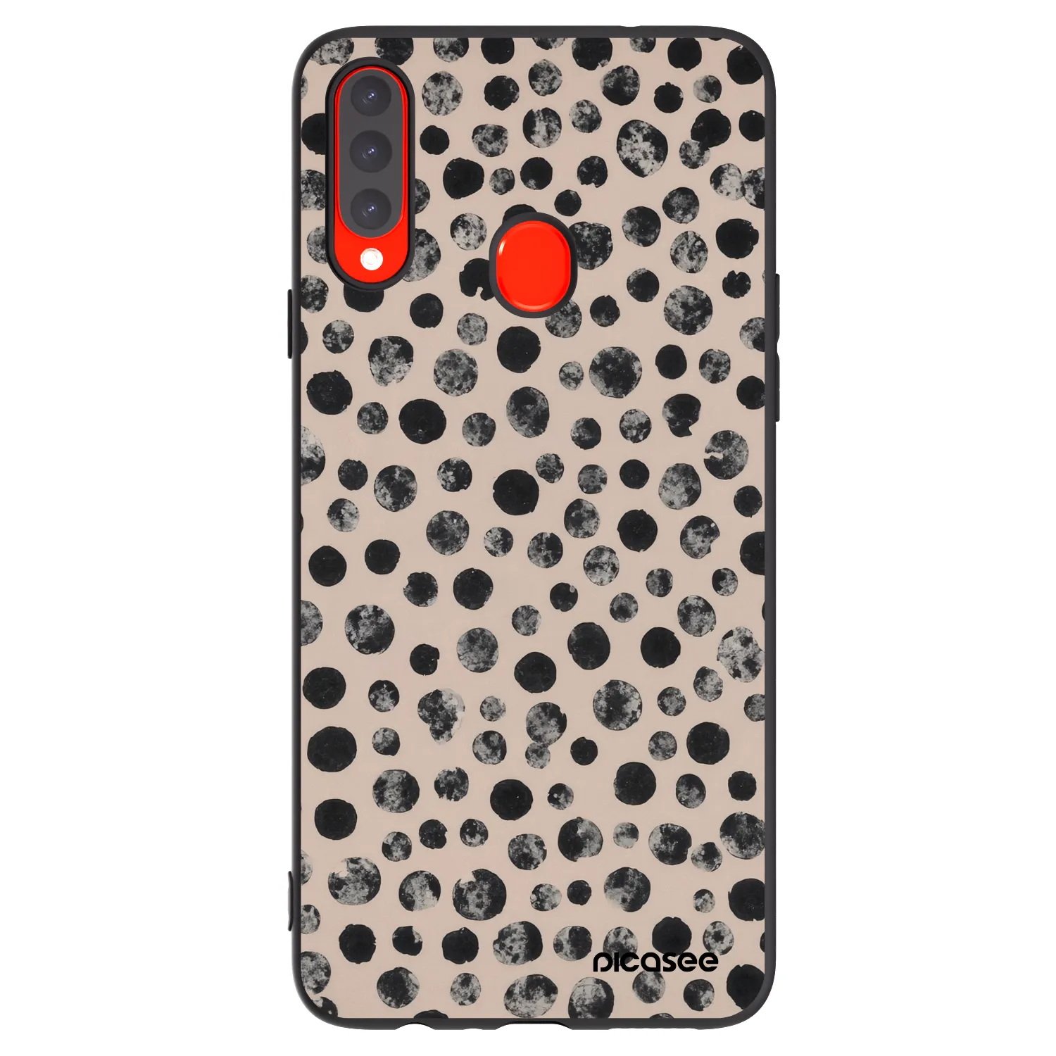 Picasee silikonski črni ovitek za Samsung Galaxy A20s - Dots