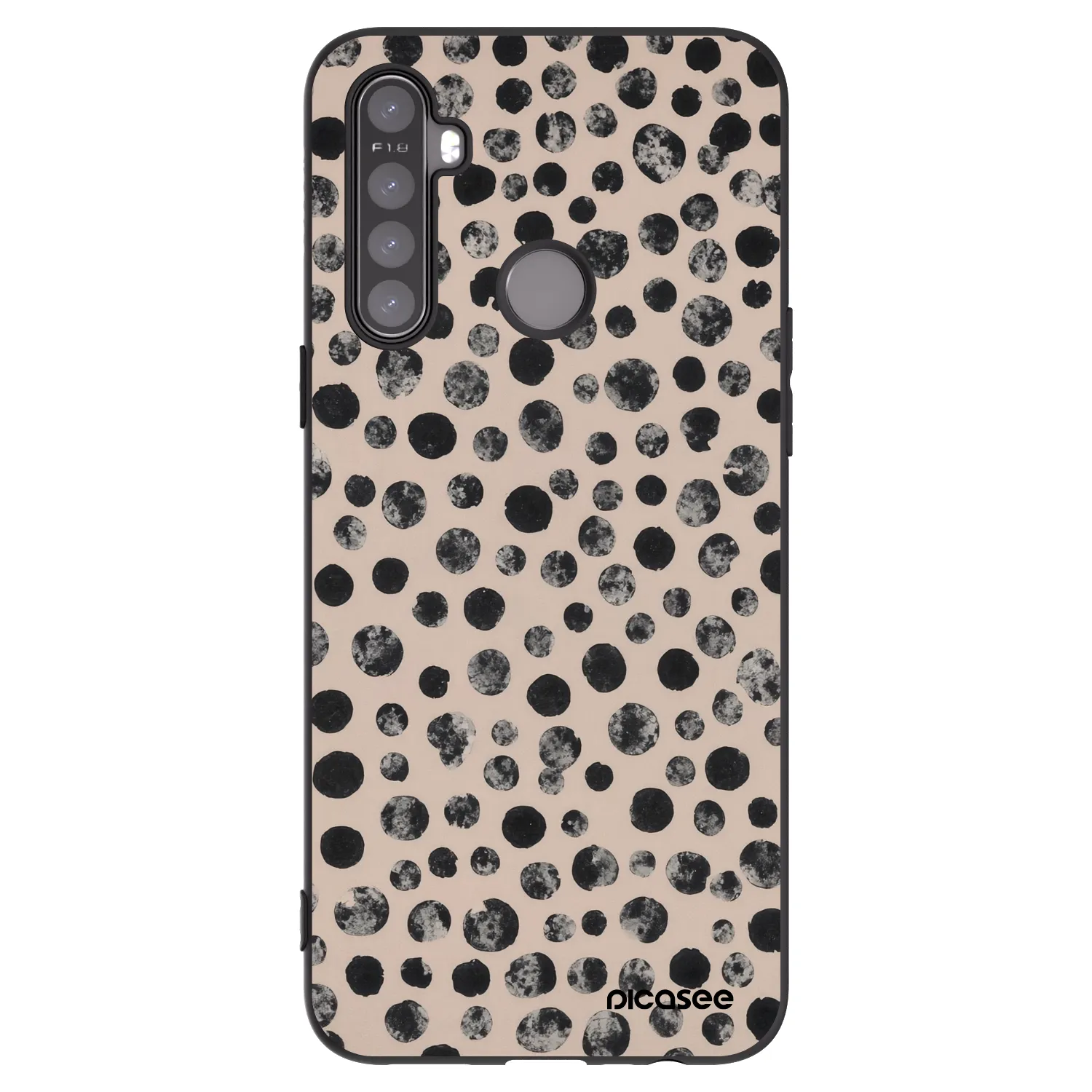 Picasee silikonski črni ovitek za Realme 6i - Dots