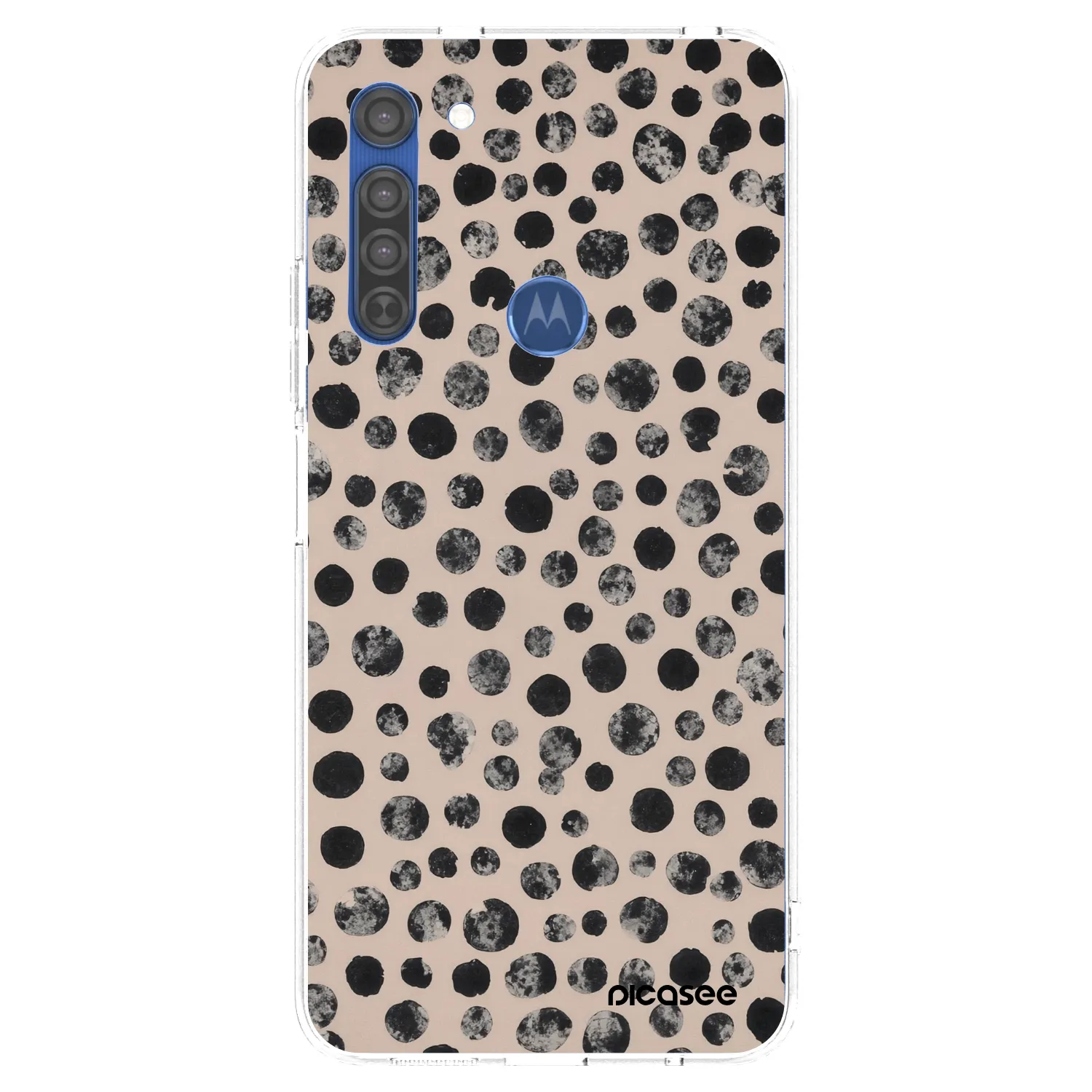 Picasee silikonski prozorni ovitek za Motorola Moto G8 - Dots