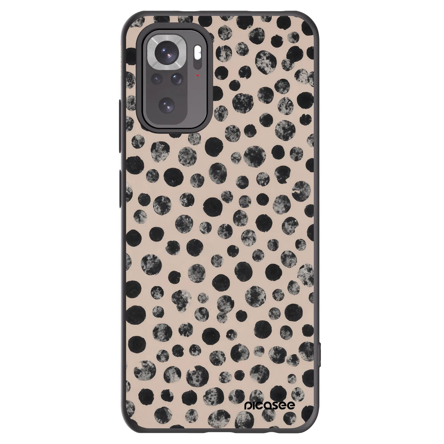 Picasee silikonski črni ovitek za Xiaomi Redmi Note 10 - Dots