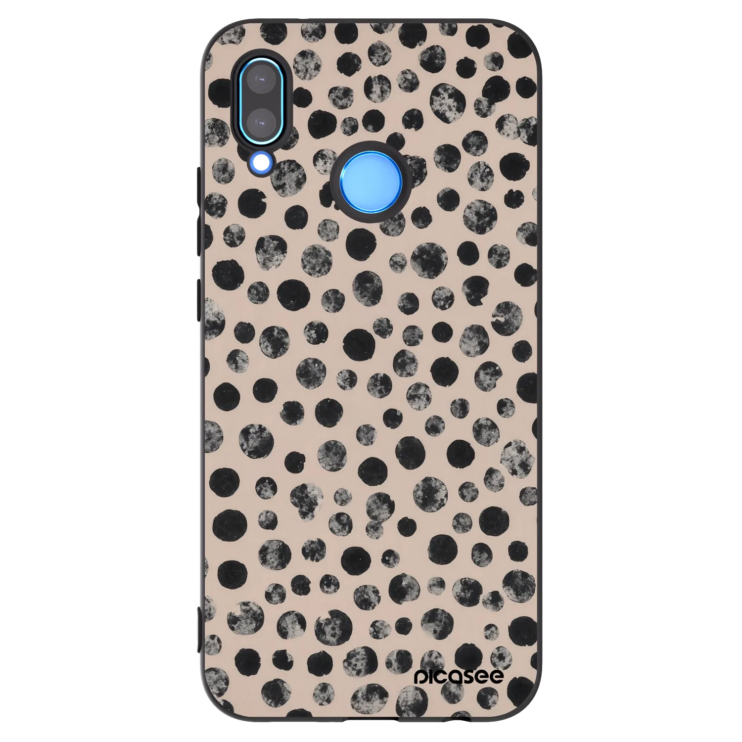 Picasee silikonski črni ovitek za Huawei P20 Lite - Dots