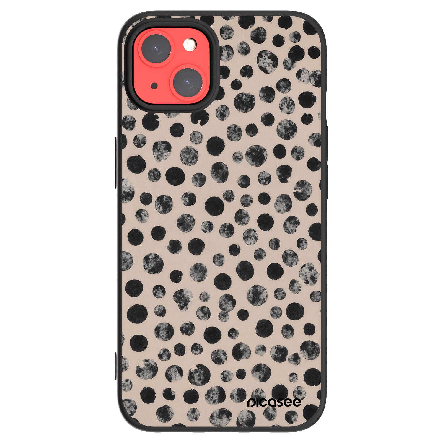 Picasee silikonski črni ovitek za Apple iPhone 13 - Dots