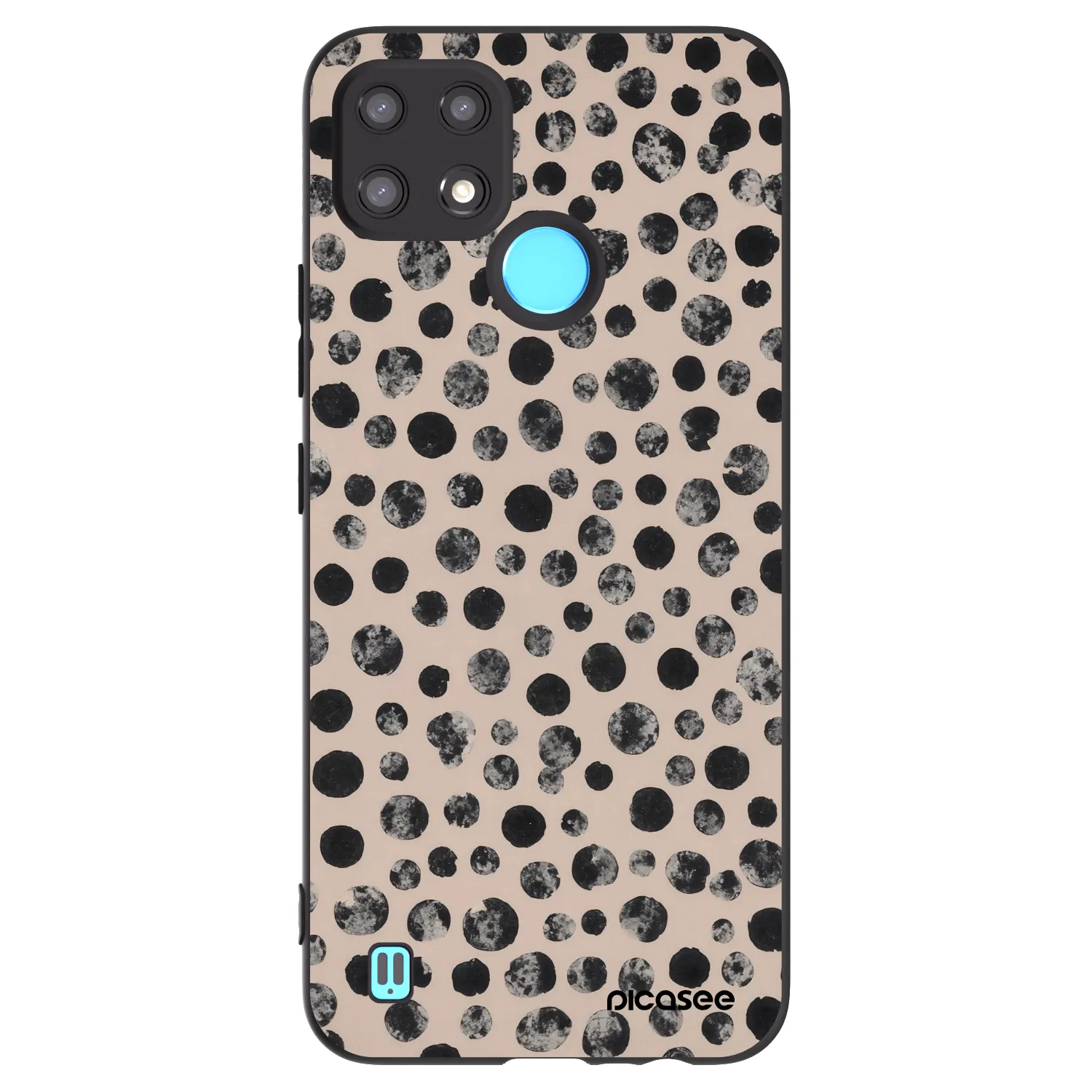 Picasee silikonski črni ovitek za Realme C21 - Dots