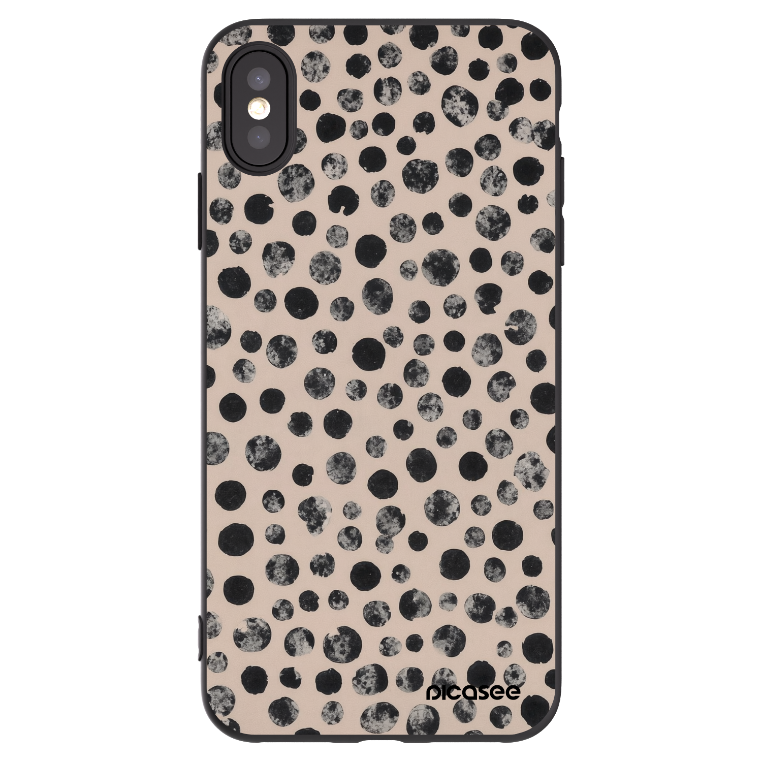 Picasee silikonski črni ovitek za Apple iPhone XS Max - Dots