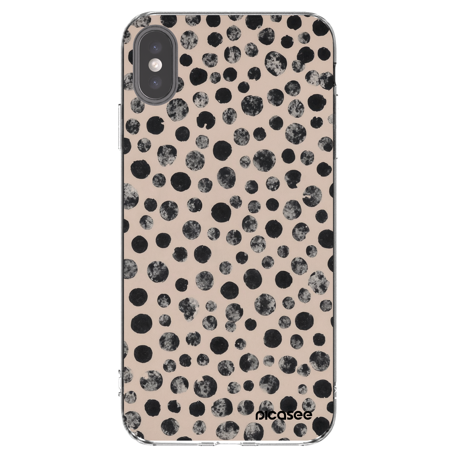 Picasee silikonski prozorni ovitek za Apple iPhone XS Max - Dots