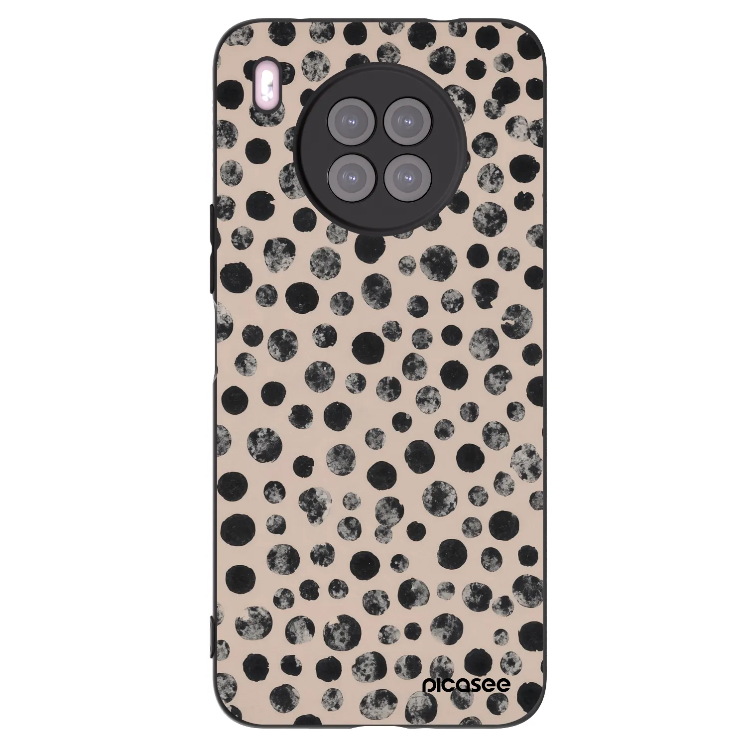 Picasee silikonski črni ovitek za Huawei Nova 8i - Dots