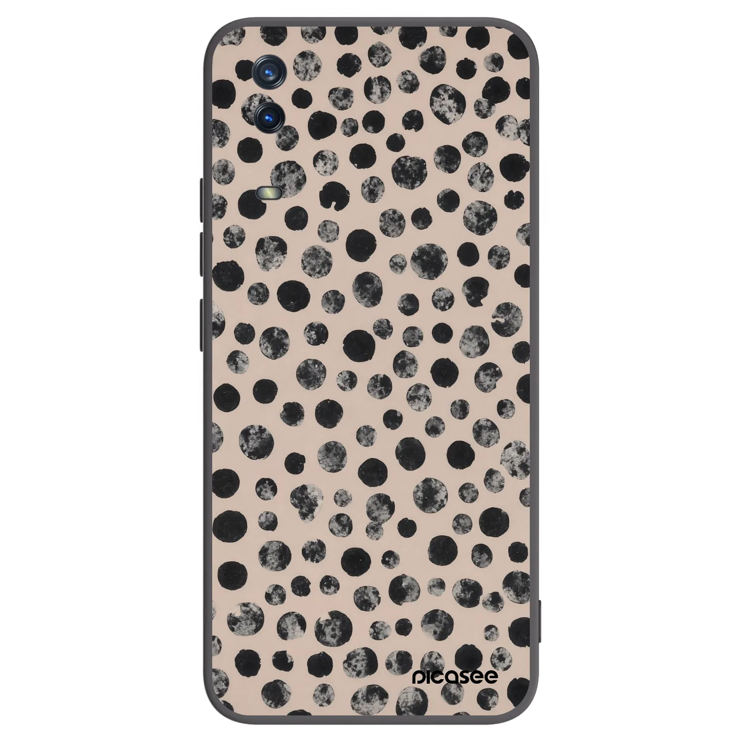 Picasee silikonski črni ovitek za Vivo Y11s - Dots