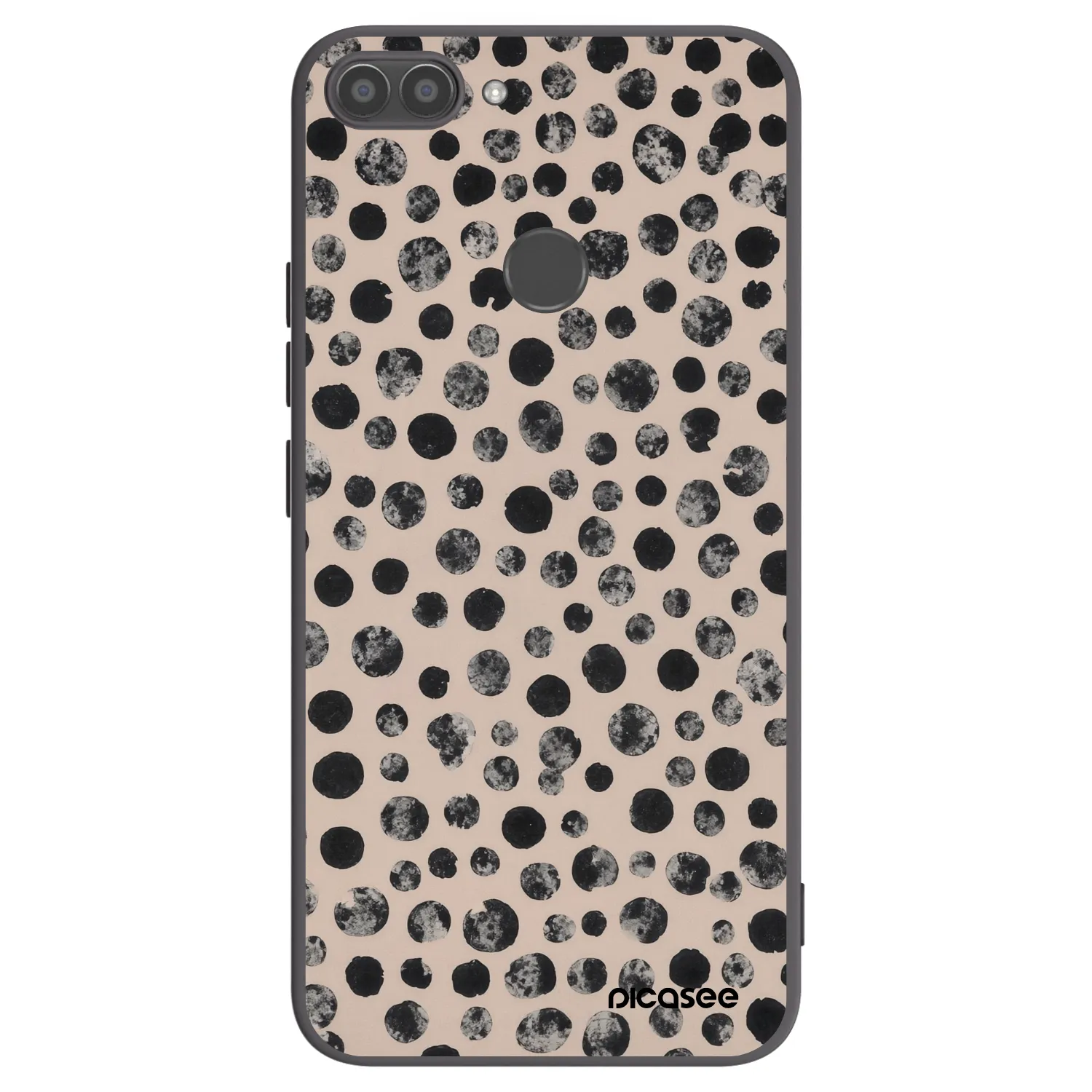 Picasee silikonski črni ovitek za Huawei P Smart - Dots