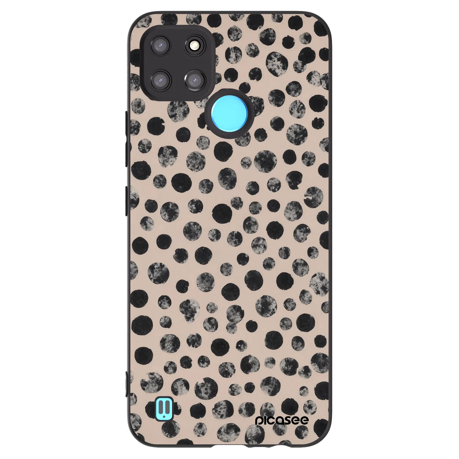 Picasee silikonski črni ovitek za Realme C21Y - Dots