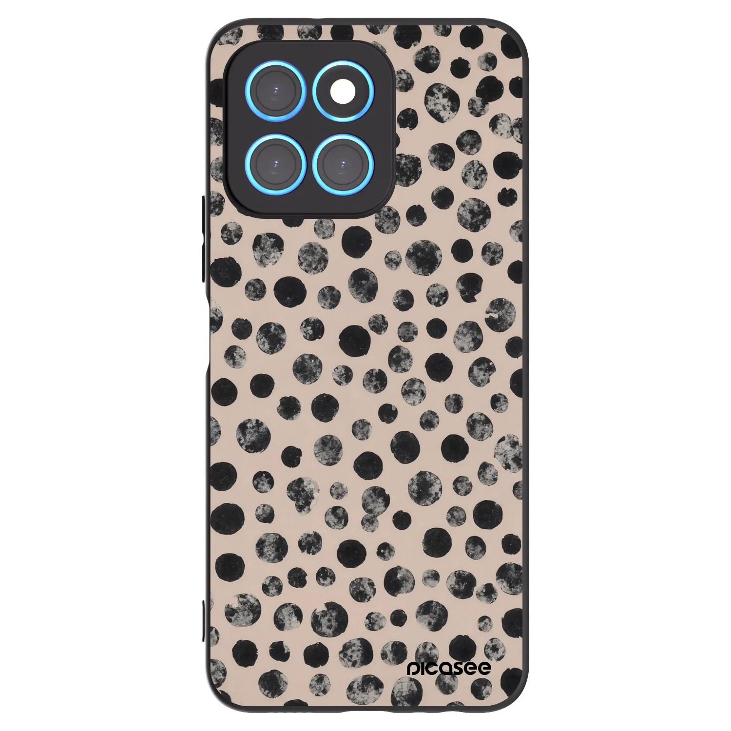 Picasee silikonski črni ovitek za Honor X8 5G - Dots
