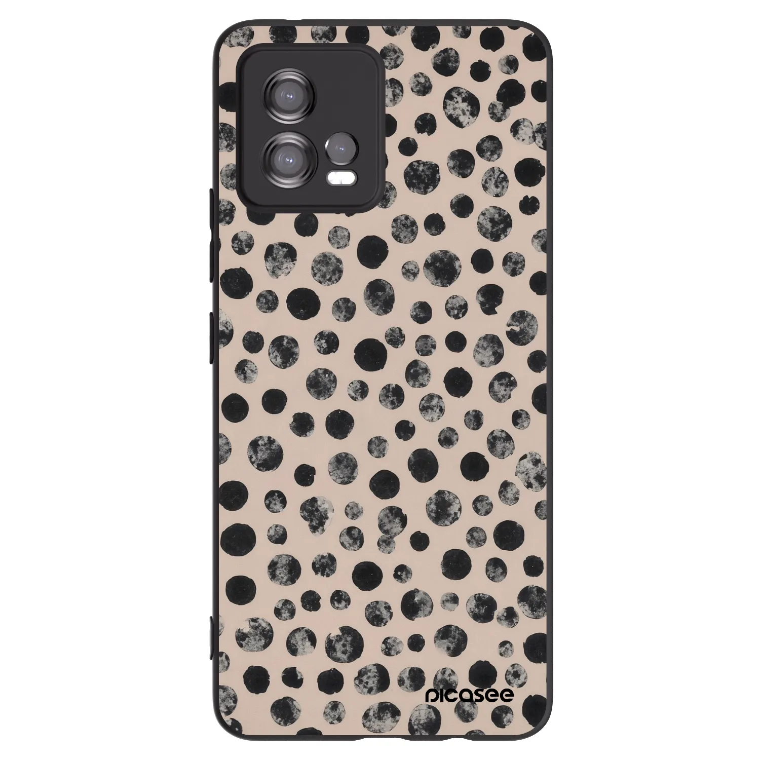 Picasee silikonski črni ovitek za Motorola Moto G72 - Dots